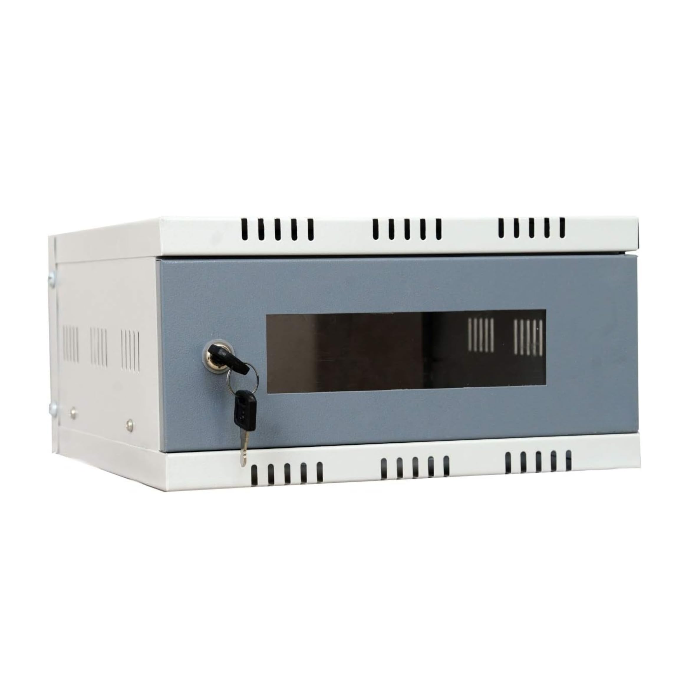 Drumstone (Exclusively 𝟭𝟱 𝗬𝗲𝗮𝗿𝘀 Warranty) Wall Mount DVR Rack 2U - Rustproof, Secure Storage with Key Lock, Power Sockets, Heat Exhaustion Provision, and Easy Mounting for CCTV DVR-image-3