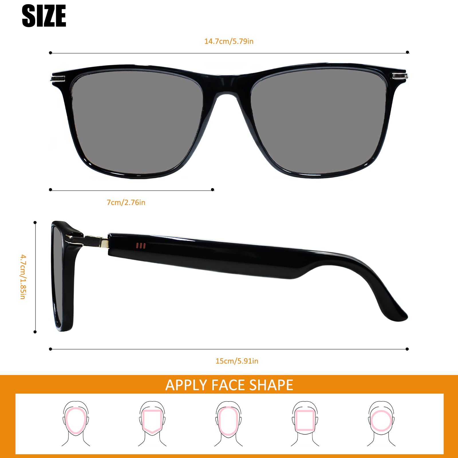 Gafas Inteligentes con Bluetooth, AI Translator Gafas de Sol Hombre y Mujer con Micrófono para Llamadas por Smartphone Escuchar Música Anti UV Impermeables, 110+ Idiomas