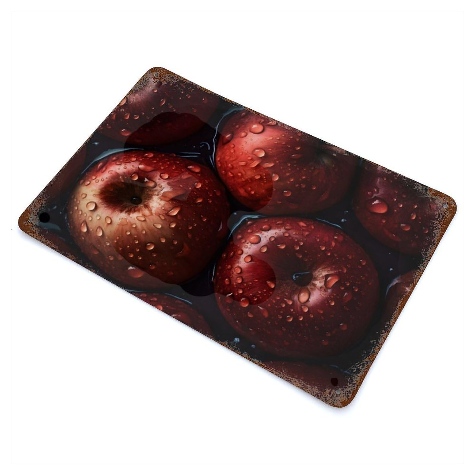 Apples Retro Metal Sign 11.8"x7.9", Vintage Wall Decor for Garage, Pub Or Kitchen