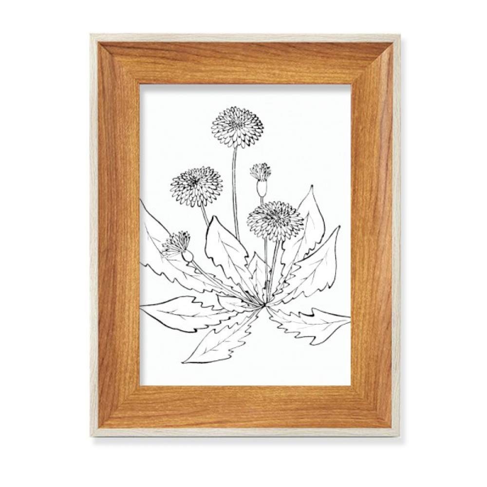 Peinture pissenlit noir et blanc avec cadre en bois pour décoration de table