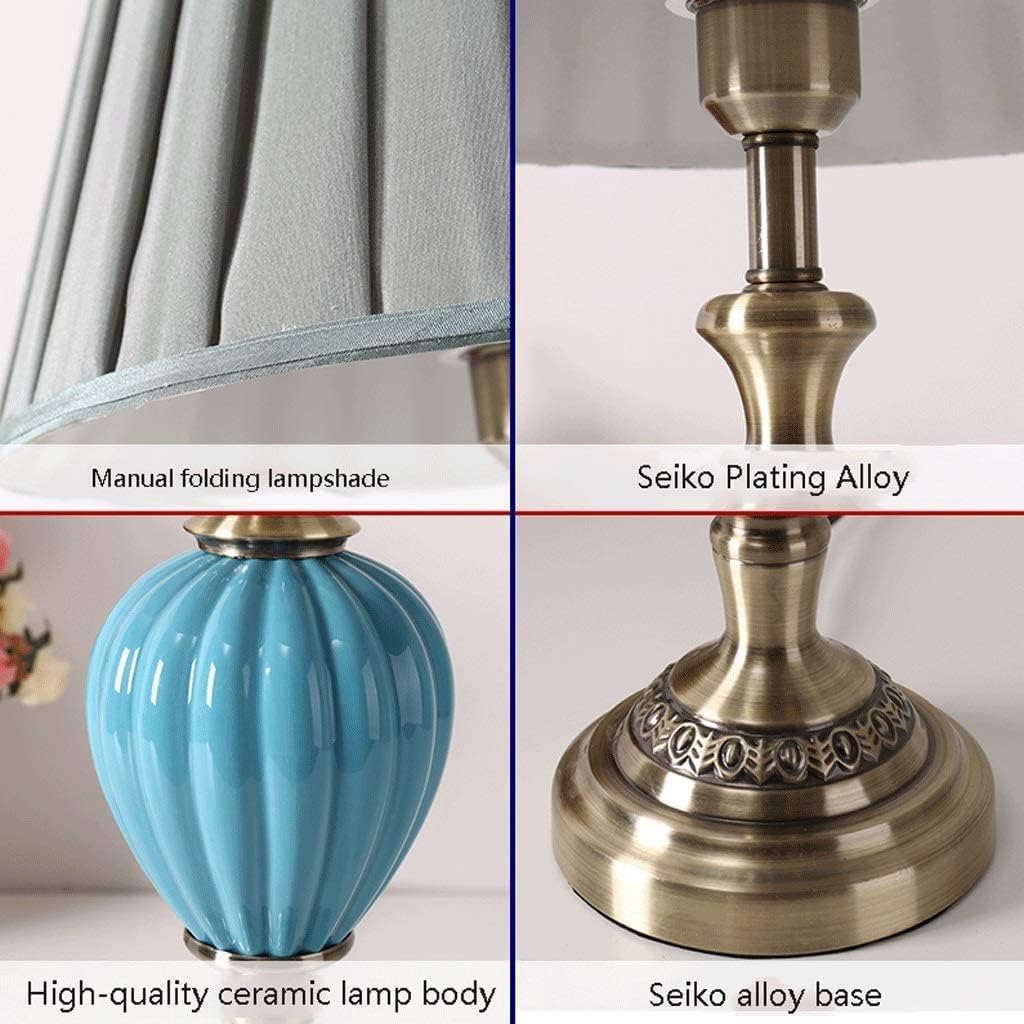 Lampada da Tavolo Lampade Luce Comodino Ceramica Tessuto Paralume Stile Comodino per Camera da Letto Soggiorno Scrivania (Colore: C Dimensioni
