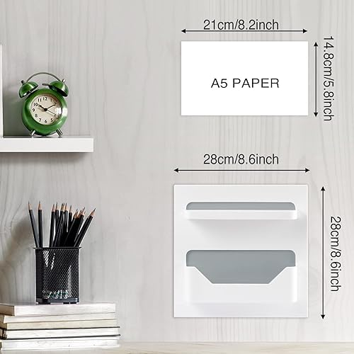 Miniatura 7 de LALASTAR Organizador de accesorios para mesita de noche, estantes flotantes adhesivos adhesivos para cama, dormitorio, oficina, estante de