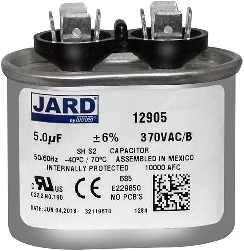 Condensador de funcionamiento ovalado de 5 uF x 370 VCA por # 12905