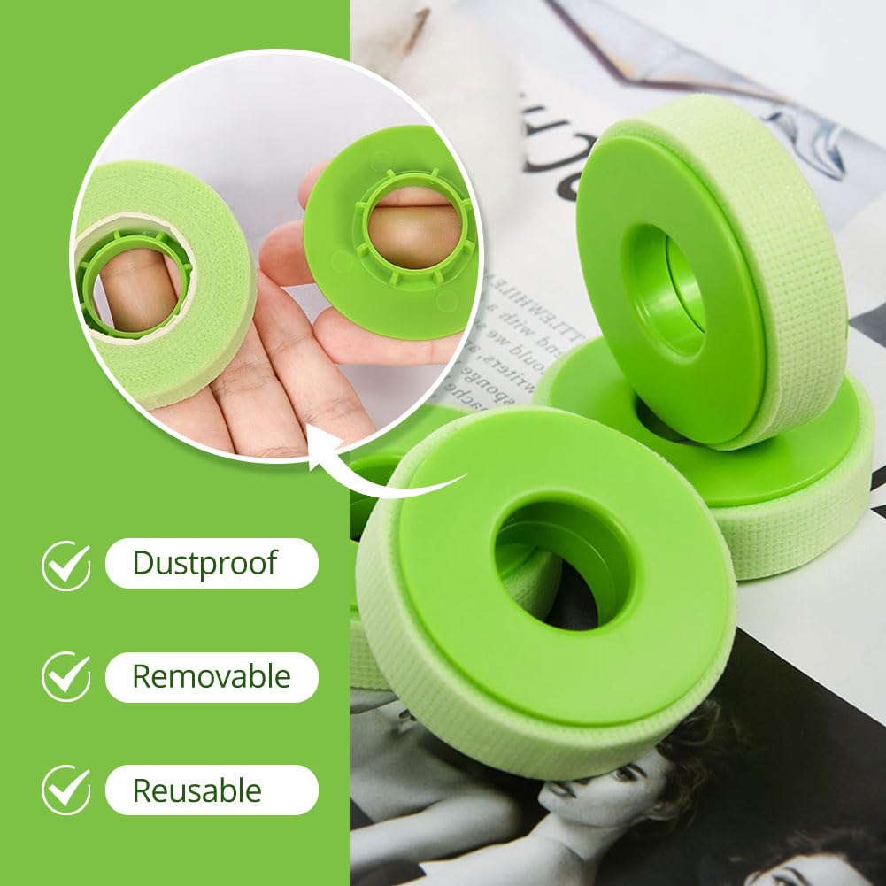 Lunamoon 4 Rolls Tape for Eyelash Extensions Eyelash Tape Eyelash Tape, Band-Green*4 - Image 4