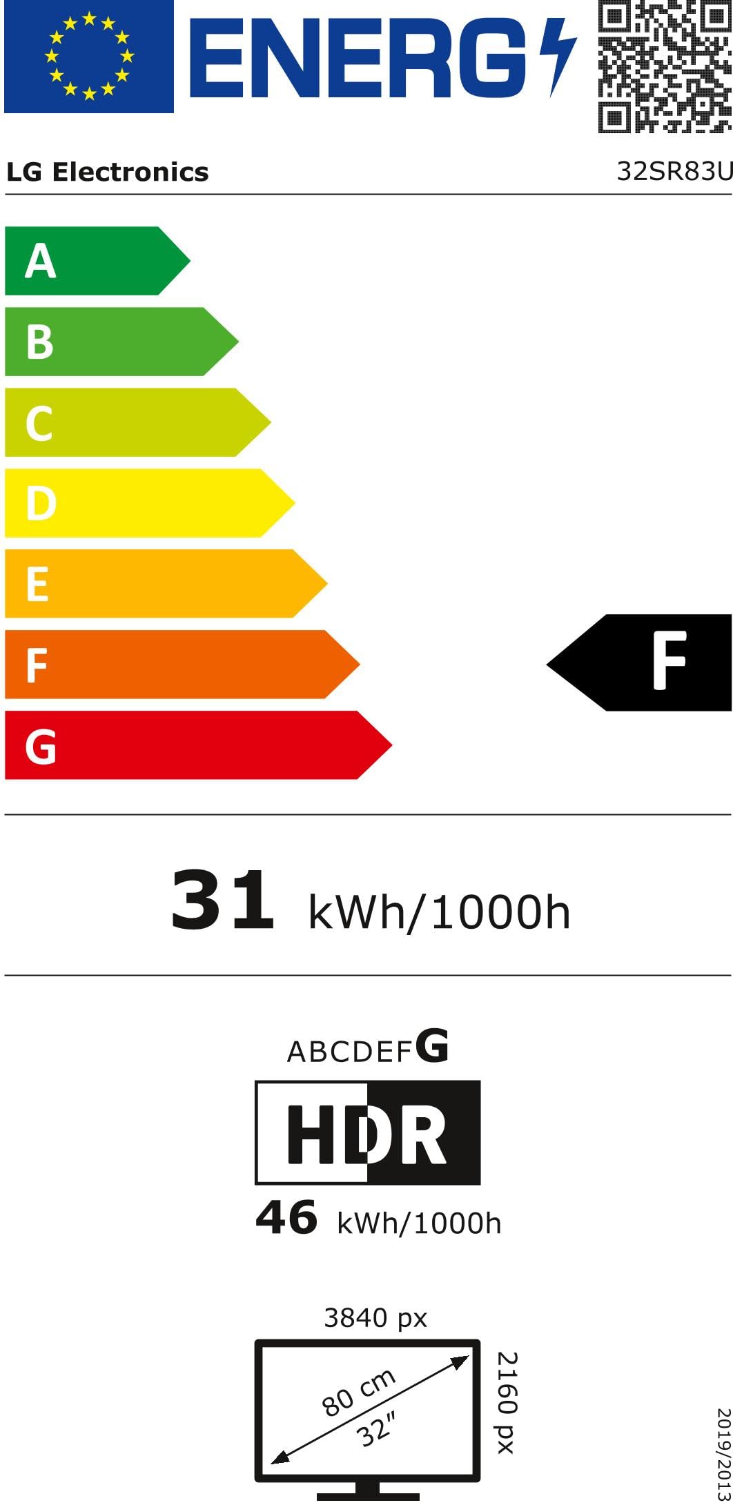 LG MyView Smart Monitor 32SR83U-W.AEU All-in-One 32, piastrella IPS risoluzione FHD (3840x2160), 5ms GtG 60Hz, HDR 10, DCI-P3 95%, inclinabile, regolabile in altezza