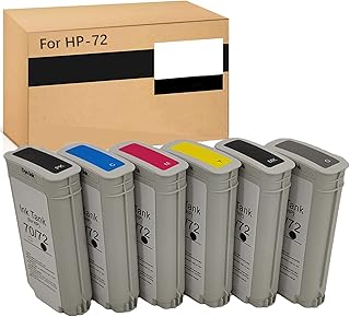 Cartuchos de tinta compatíveis 72 para HP 72 130-ML C9403A C9370A C9371A C9372A C9373A C9374A PARA DESIGNJET T1100 T1100S SD T770 T790 T1200 T1300 T200 INK 6-Pack