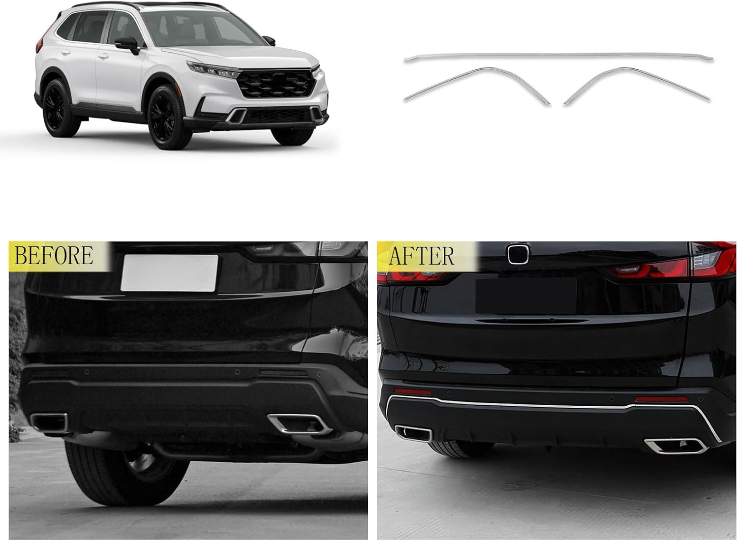 Rear Bumper Trim Compatible with Honda New CRV CR-V 2023 2024 2025 2026 Grill Bumper Protector Cover Trim Exterior Car Accessories Stainless Steel 1PCS (Silver)