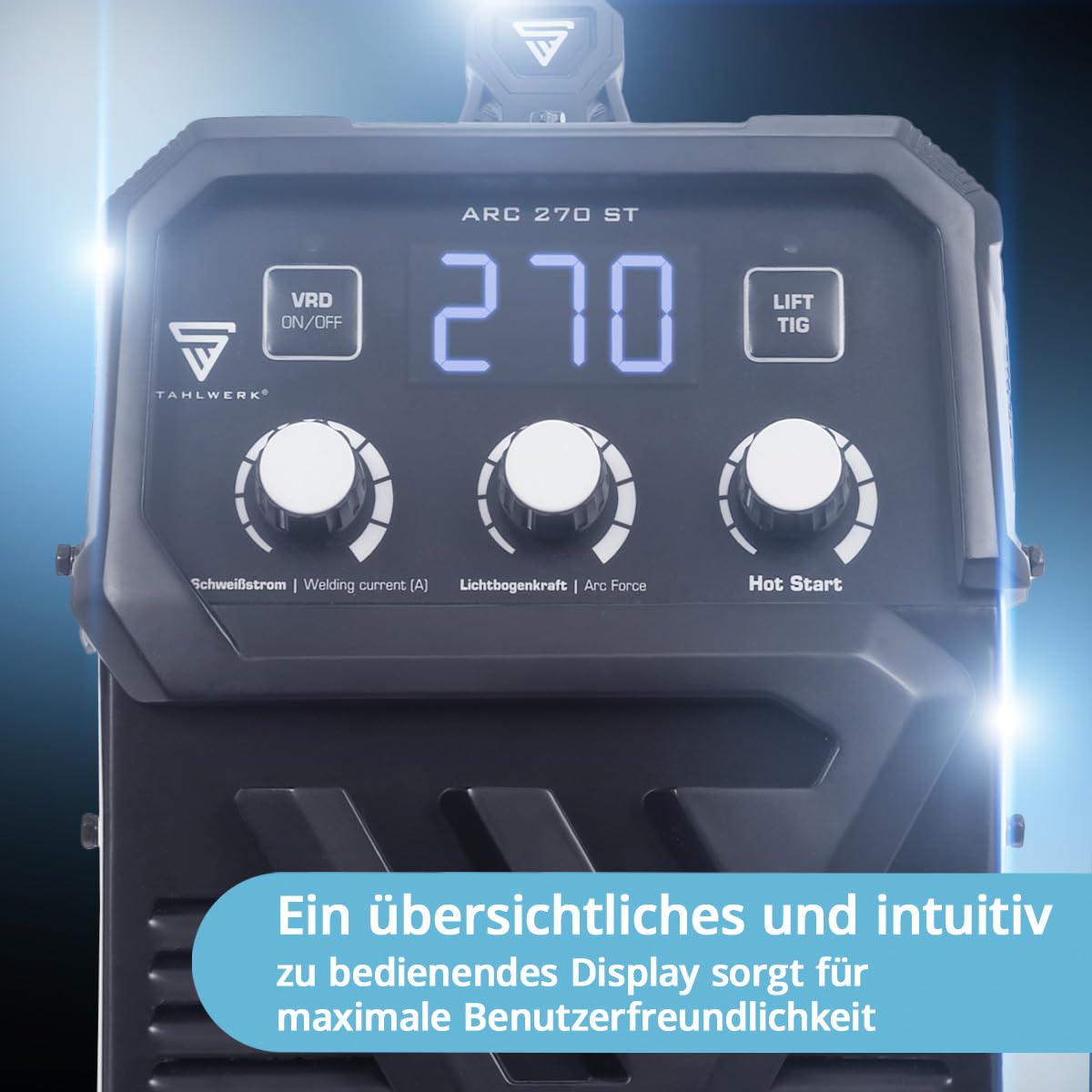 STAHLWERK Elektroden-Schweißgerät ARC-270 ST – Vollausstattung mit Gerätewagen – MMA (E-Hand) bis 270 A, Schweißen ohne Schutzgas, Lift-TIG Inverter 400 V, Smartkühlung & Temperatursteuerung