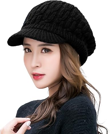 Comhats Wool Knitted Visor Beanie with 