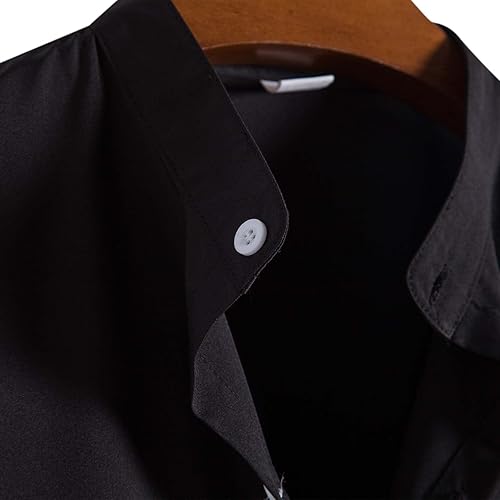 Miniatura 4 de COJCOIHN Mens Solid Color Shirts Casual Short Sleeve Button Down Shirts with Pockets