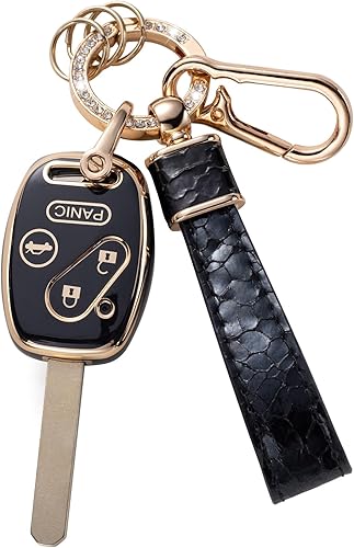 Funda para llavero Honda con cordón para llavero, funda protectora para llave Accord 2003-2012  Civic 2006-2013CR-V 2005-2006Pilot Fit Odyssey