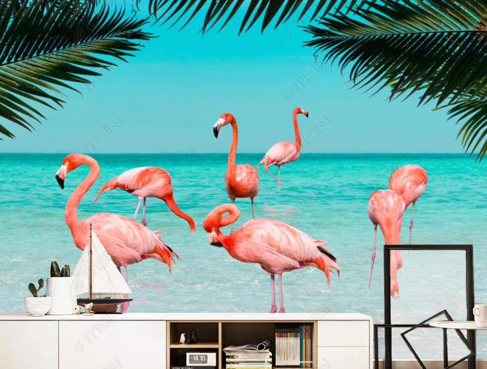 Papier Peint Intissé Flamants Roses pour Créer une Ambiance Tropicale dans votre Salon