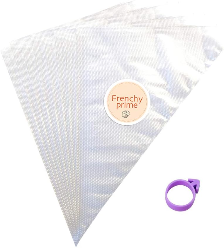100 piping Bags Disposable and BIGGER - size L : 13.5 x 9,5 x 16,5'' Thick Plastic Pastry Cake and Cupcake Decoration - Pack of 100