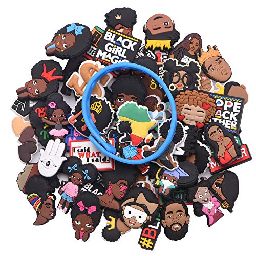 MACRCMS BLM Black Lives Matter Shoe Charms For Women men PVC Shoes Decoration African black history month clogs charms accessories Gifts