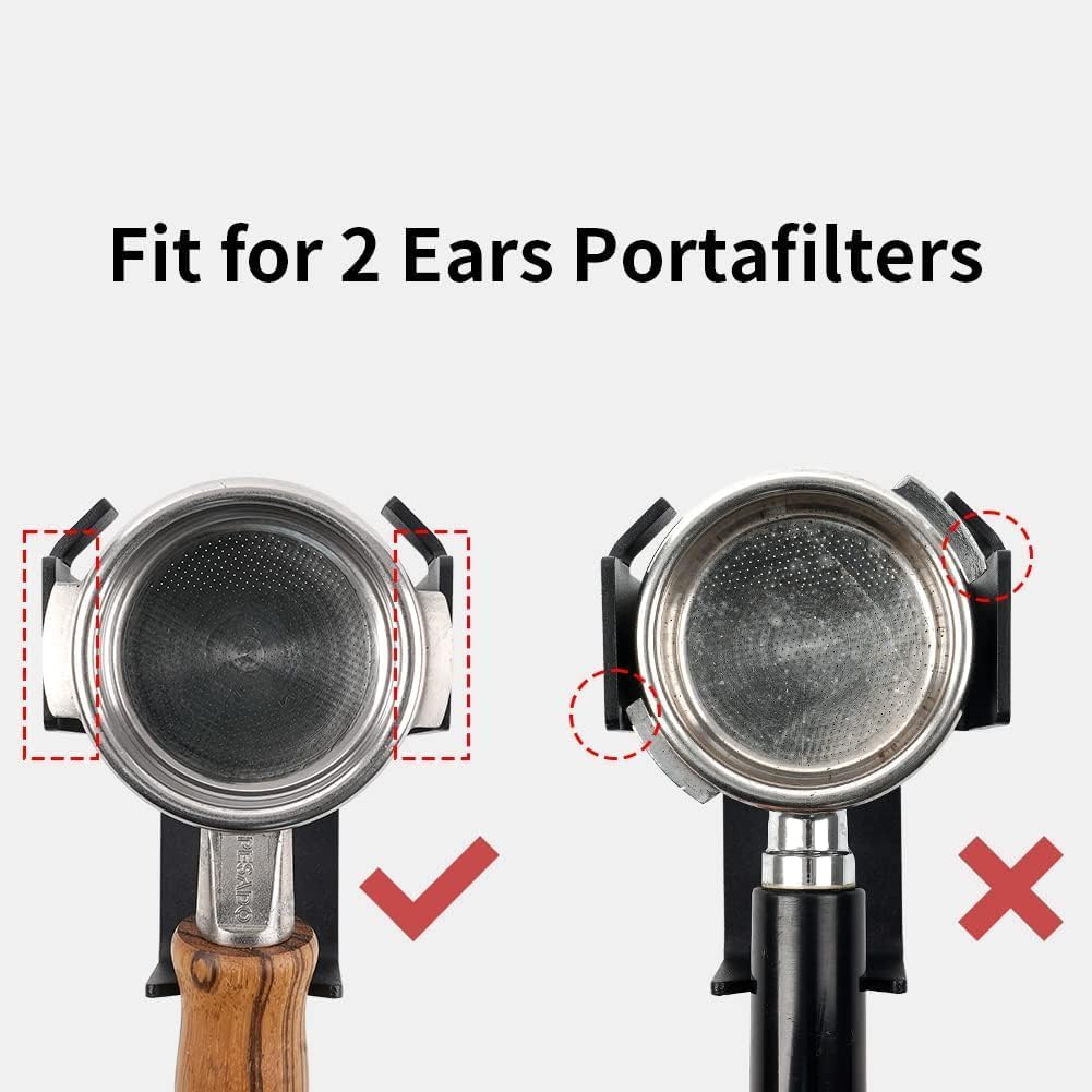 watchget Coffee Portafilter Holder - Espresso Portafilter Stand Stainless Steel Espresso Holder Weighing Rack Fits 58mm Bottomless/Single Spout/Double Spout Espresso Machines, Black
