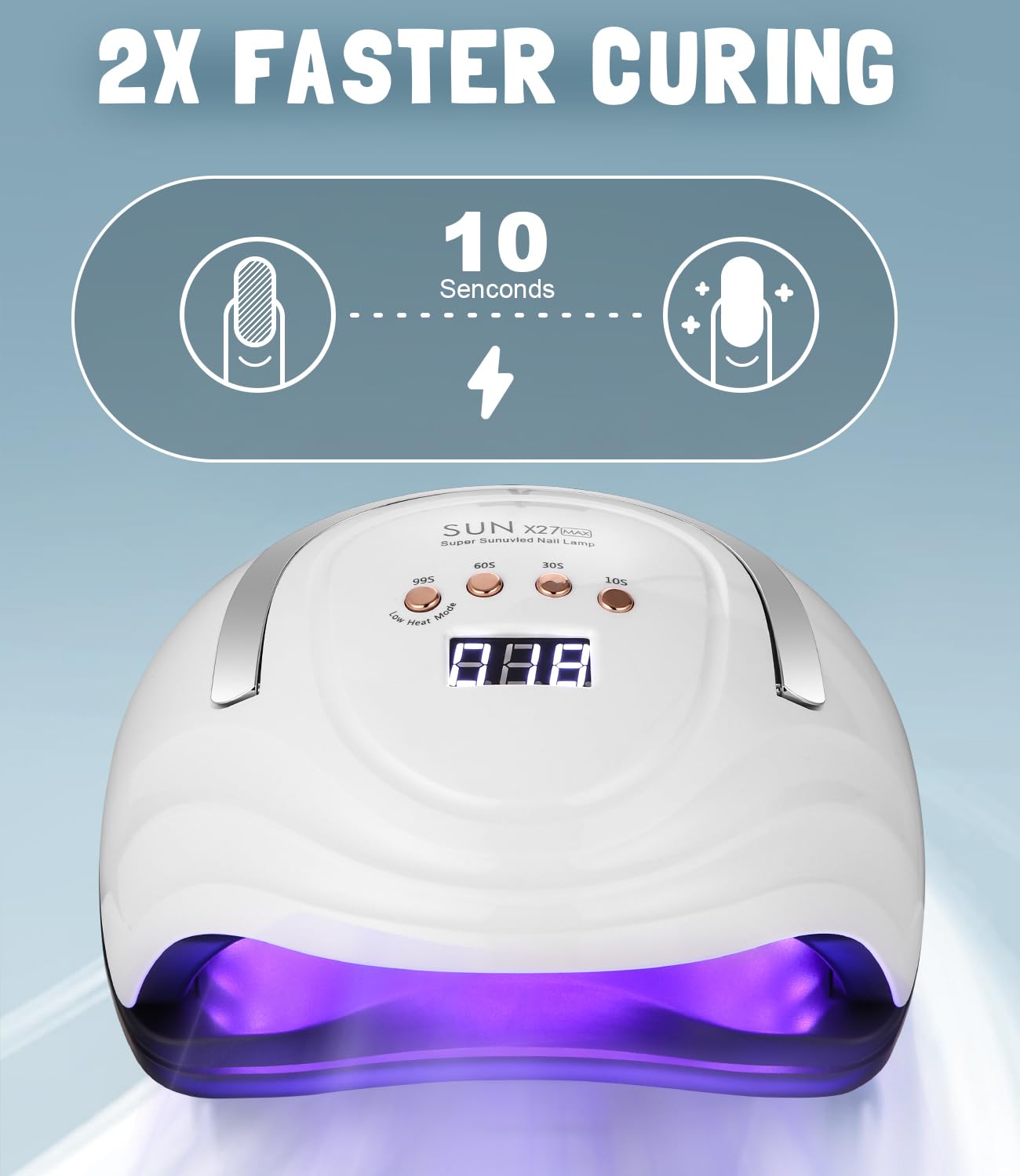 380W 81LED UV Lampe für Nägel, Gelnägel Nagellampe mit 4 Timer, LCD Anzeige und Smart Sensor für Finger- und Zehennagel