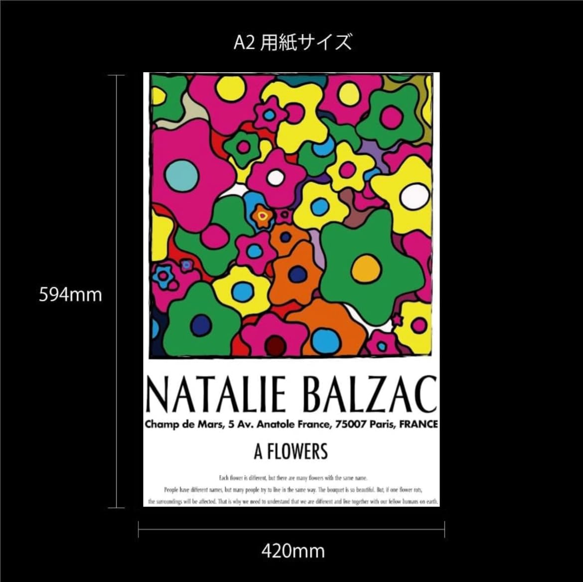 Amazon.co.jp: ポスター A2額入り アートポスター NATALIE BALZAC