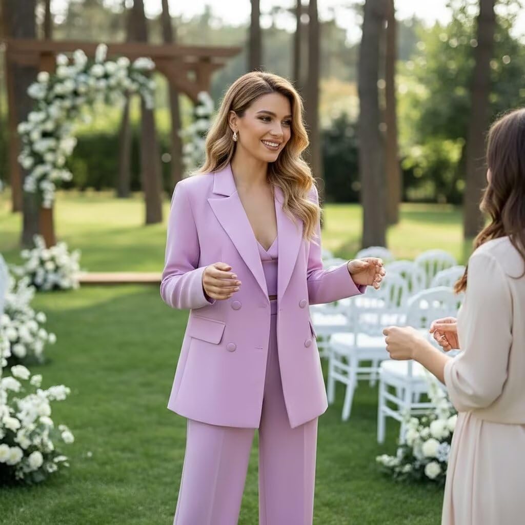 3 Piece Suits for Women Business Casual Womens Suit Sexy Double Breasted Blazer Vest Pants Suits for Work Office