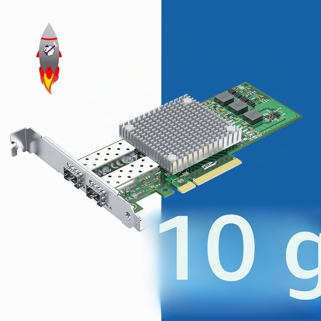 HiFiber 10G NIC,Dual SFP+,10GbE Ethernet Netzwerk-Karte,BCM57810S Chipset,Unterstützung Windows Server/Linux/VMware (Nicht Unterstützung X11, MAC)