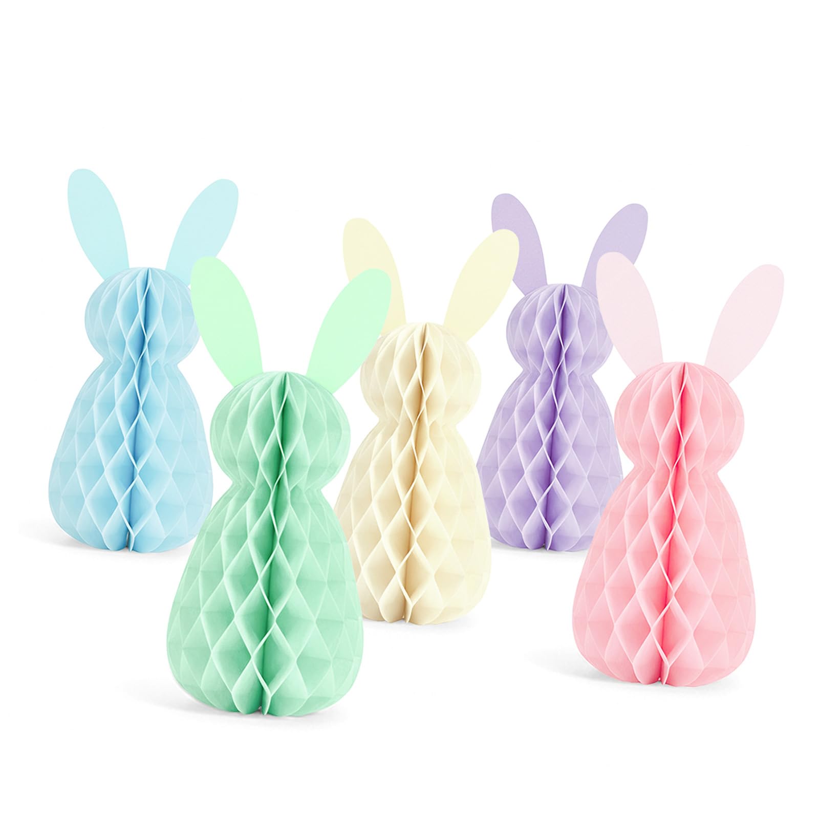 our fave 5Pcs Colorful Easter Hare Shape Decoration Foldable Paper Hanging Ornament for Festival Celebration Spring