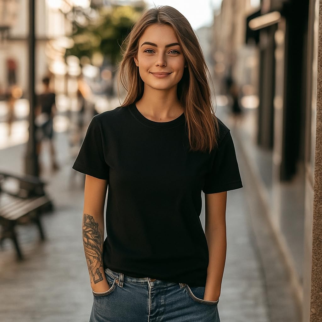 Camiseta Básica Feminina Lisa 100% Algodão Premium Confort em promoção! Veja a oferta e mais achadinhos de Blusas 4 Hoje é o melhor dia para comprar Camiseta Básica Feminina Lisa 100% Algodão Premium Confort com aquele preço maroto! Promoção! Aproveite a oferta! 4