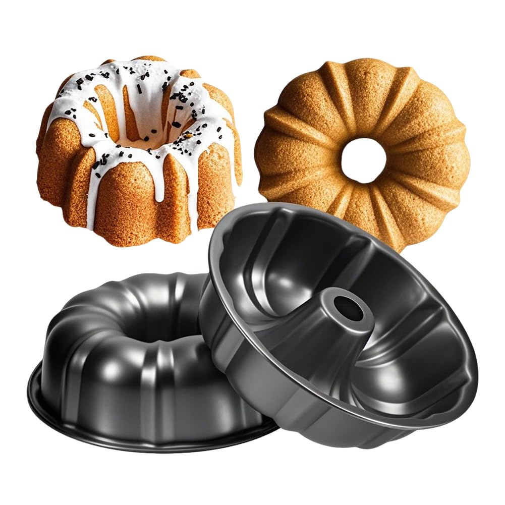 Moule à gâteau cannelé antiadhésif de 25,4 cm, moule à gâteau cannelé de qualité supérieure pour la cuisson en acier au carbone robuste