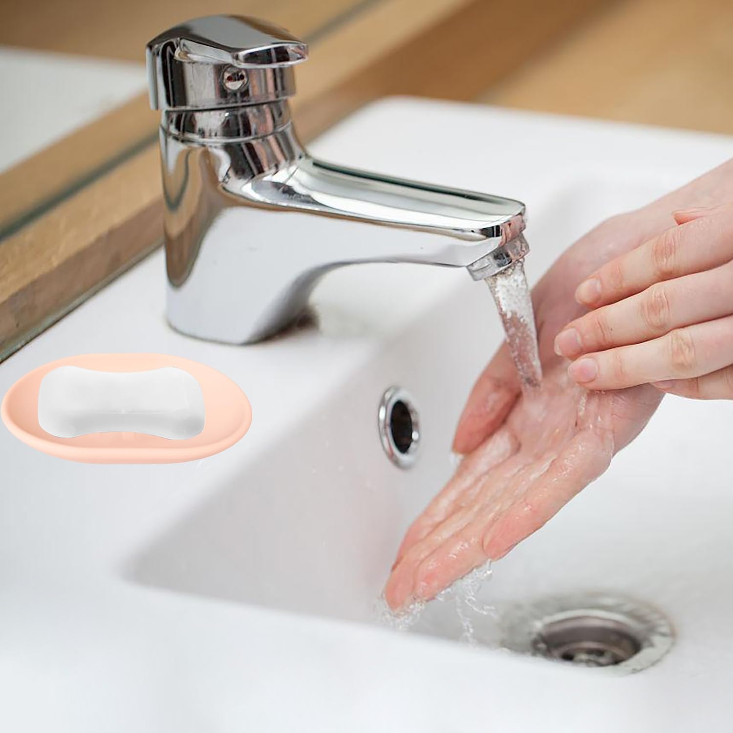 Portasapone In Silicone - Portasapone Autosvuotante Rosa Con Scarico Per Doccia Bagno Lavello Della Cucina 93086656