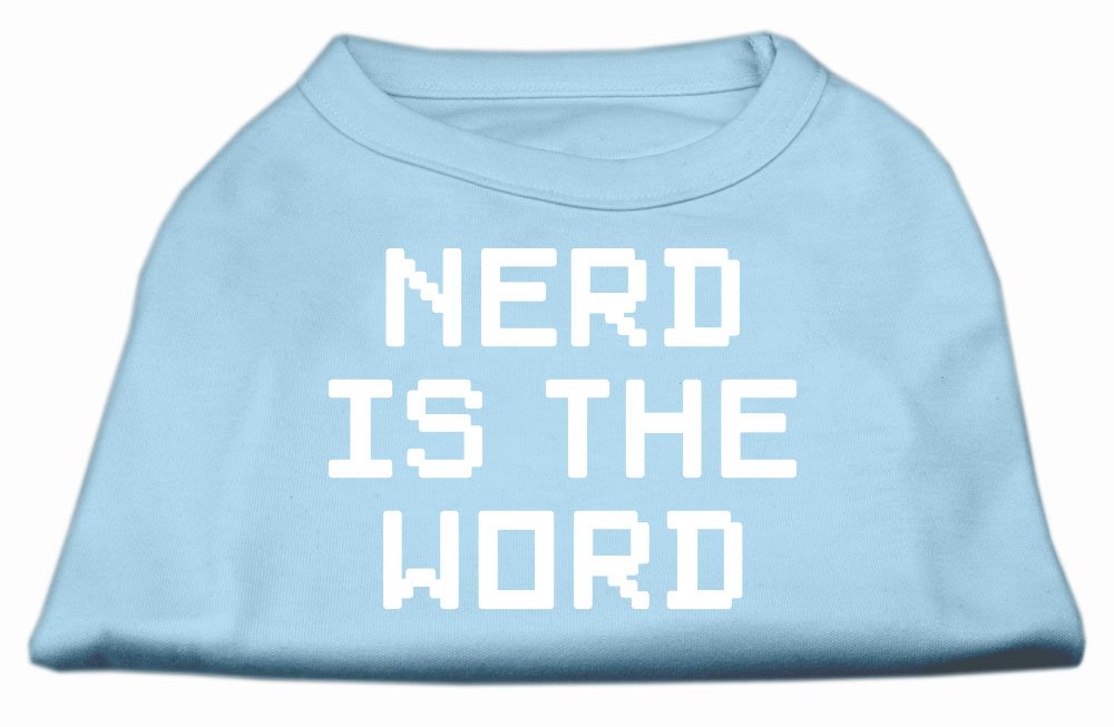 Mirage Pet Products Nerd is The Word Screen Print Shirt for Pets, X-Small, Baby Blue