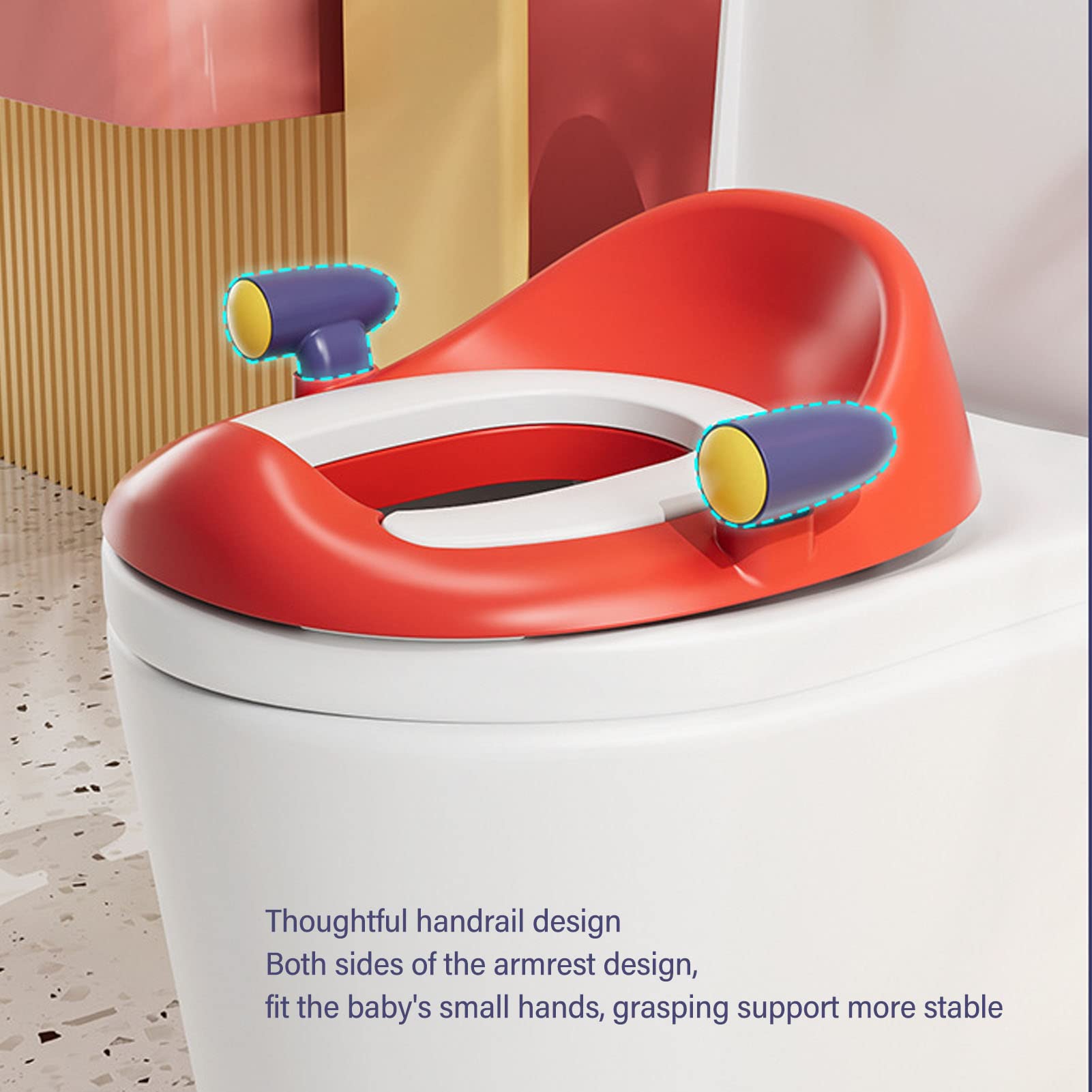 Vasino Portatile a Forma di Auto Carina, Toilette Didattica Multifunzionale per Bambini Piccoli, Cuscino in PU Resistente, Ideale per L'uso Domestico (Rosso Blu)