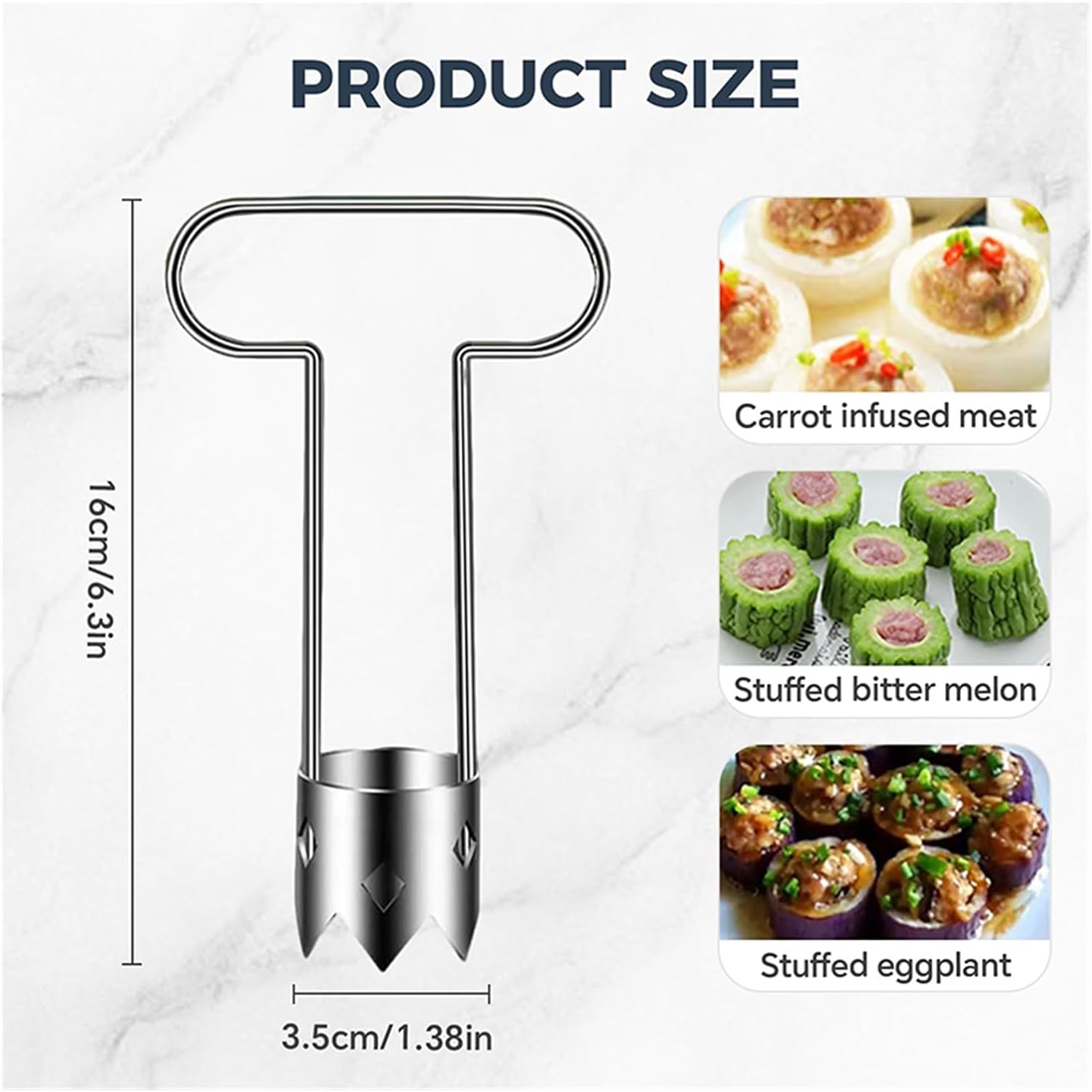 Fruit Vegetable Pepper Corer Seed Remover 304 Stainless Steel Seed Corer Core Remover Fruit Vegetable Extractor Kitchen Tools Gadget For Pitting Bell Peppers Apples(1pc T-Shape)