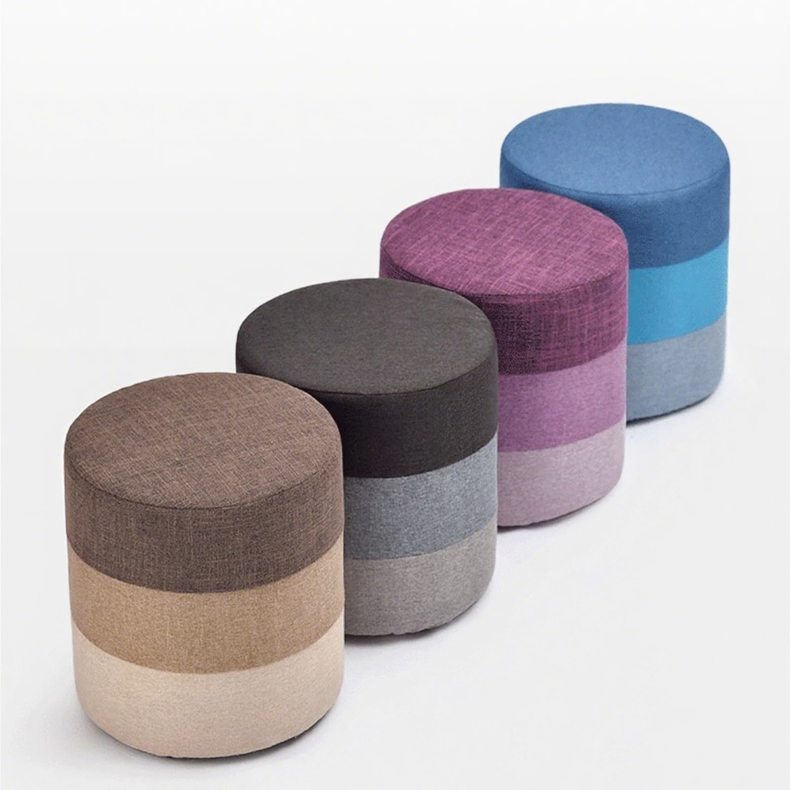 Ottomana Salón Reposapiés Moderno Y Sencillo De Algodón Lino con Arcoíris Funda Extraíble Lavable Asiento Extra(Multi-Colored,28x35cm)