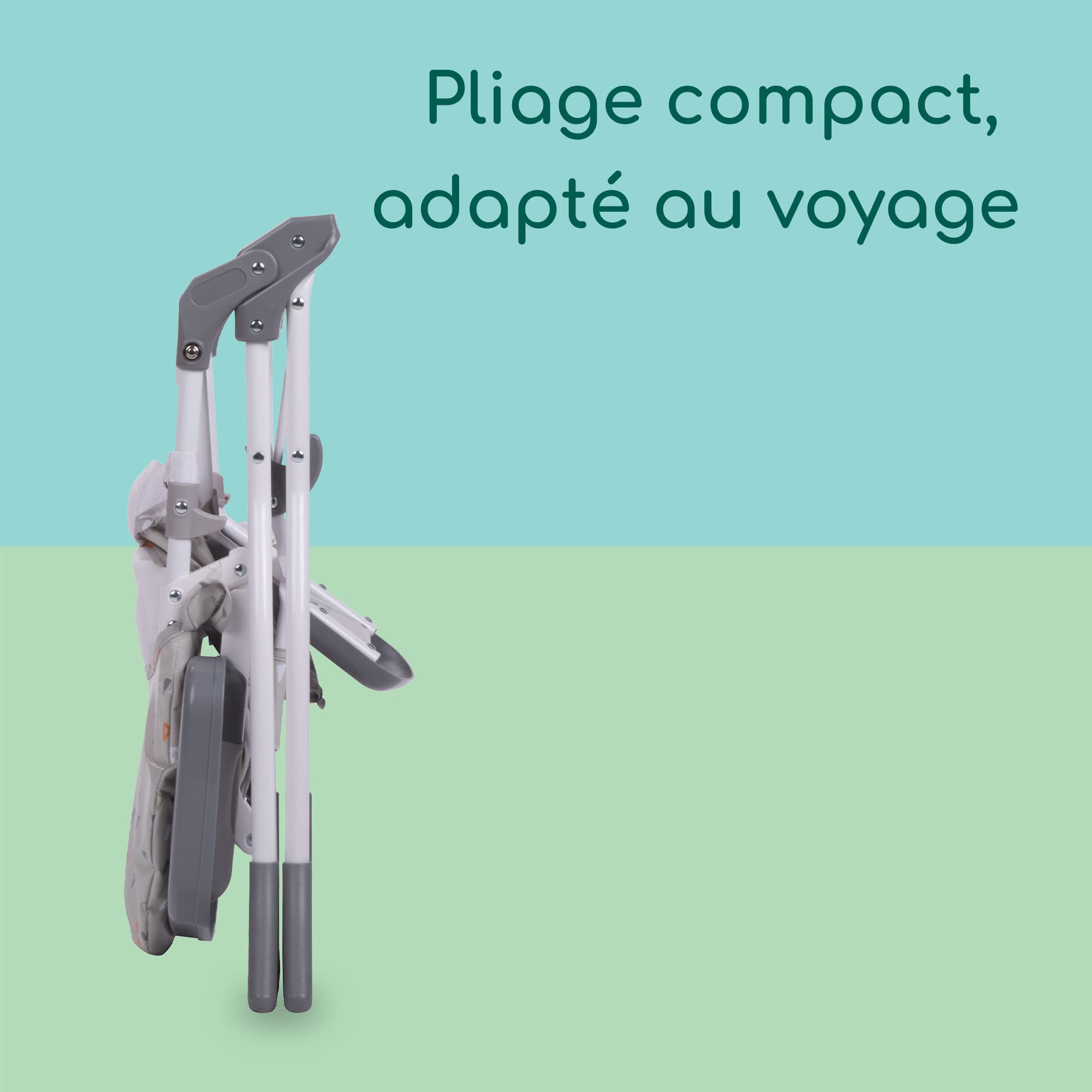Bebeconfort Keeny, Chaise Haute bébé, Chaise haute compacte et pliable, de 6 mois à 3 ans, jusqu'à 15 kg, Warm grey