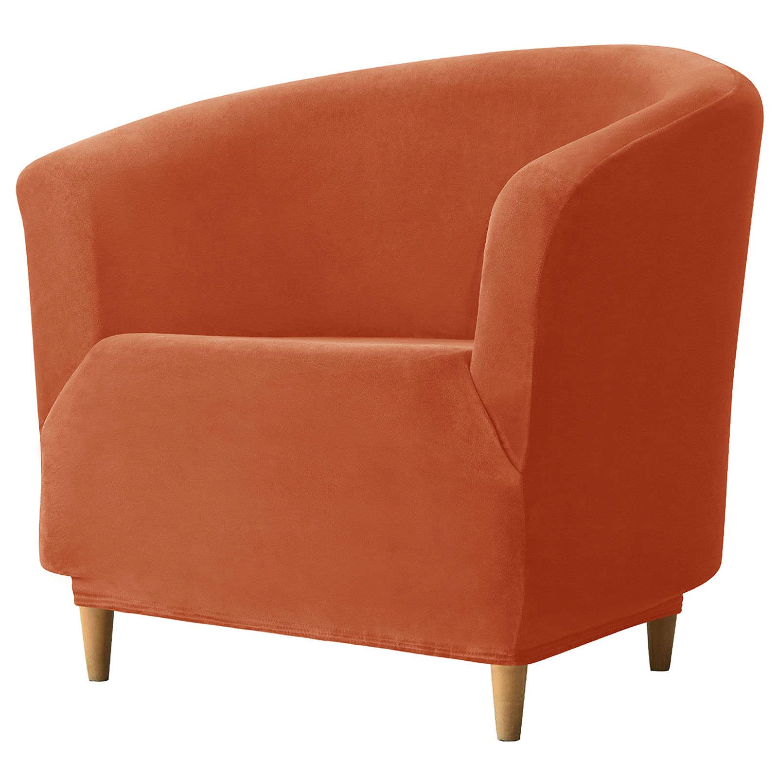 JHLD Velvet Club Chair Slipcover, Soft Tub Chair Cover Stretch Tub Chair Slipcover Couch Cover For Living Room Bedroom-Orange A-Club Chair
