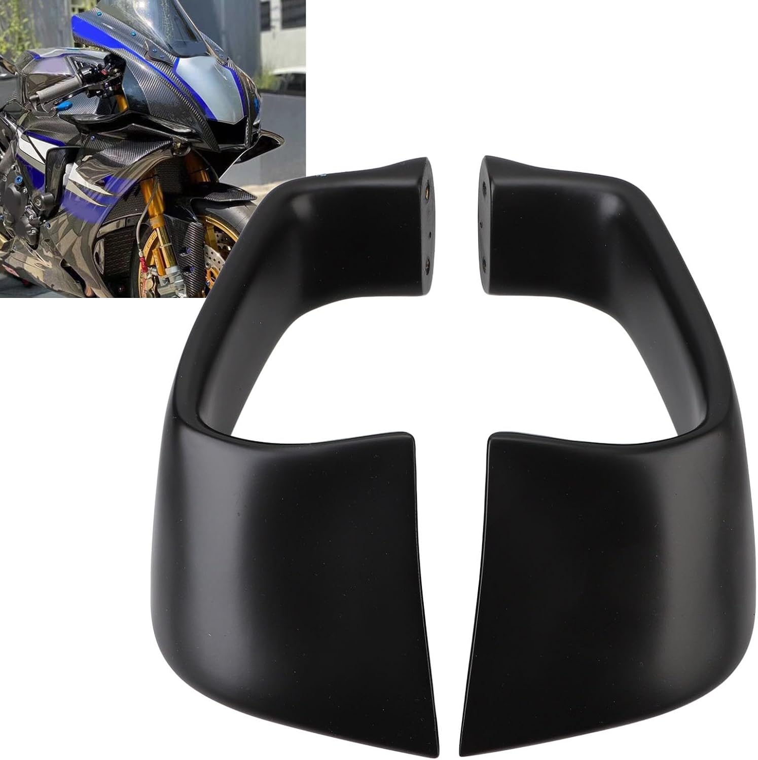 Astibym Motorcycle aerodynamic Wing kit, Matte Fairing Winglet Pair with Fixed Wing Spoiler for YZF r1 r6 Customization