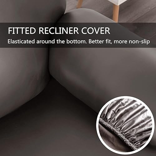 Miniatura 5 de Juego de funda de sofá reclinable de 4 piezas6 piezas8 piezas, de piel sintética, funda elástica dividida, fundas de sofá inclinadas para sofá de