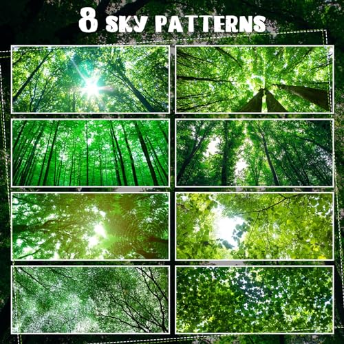 Image of Yahenda 8 Packs Magnetic Fluorescent Light Covers 4 x 2 Feet Ceiling Panel Light Shade Decorative Covering Filters for Classroom Office School Home Hospital Decor (Forest)