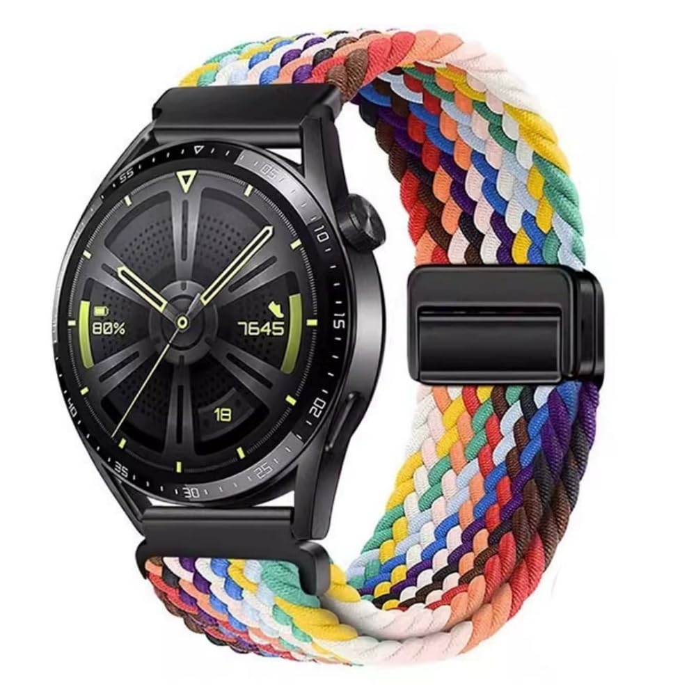 Correa de 22 mm para Amazfit Bip 6/Bip 5/Unity/GTR 4/3/3 Pro/2/2e/47 mm/Pace/Stratos 2/2S/3/Balance 46 mm, correa de repuesto trenzada, correa de nailon elástica