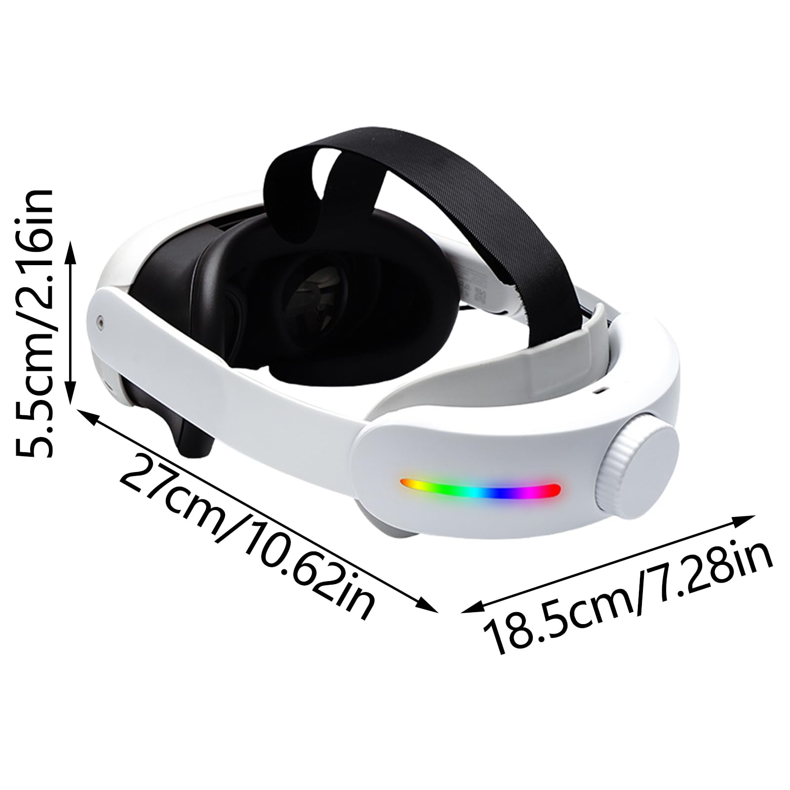 Correa para la cabeza de respaldo de batería para gafas de realidad virtual, cómoda, ajustable, 4000 mAh, accesorio de alimentación con luz LED