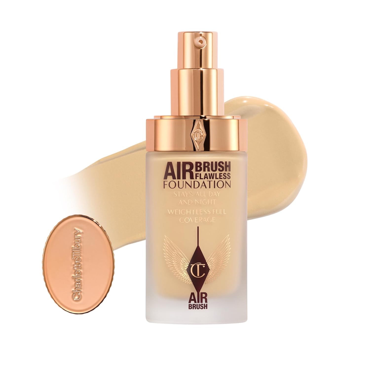 Charlotte Tilbury Airbrush Flawless Matte Foundation - Full Coverage Liquid Makeup with a Natural-Matte Finish - Smoothes & Blurs Pores - Waterproof & Transfer Resistant