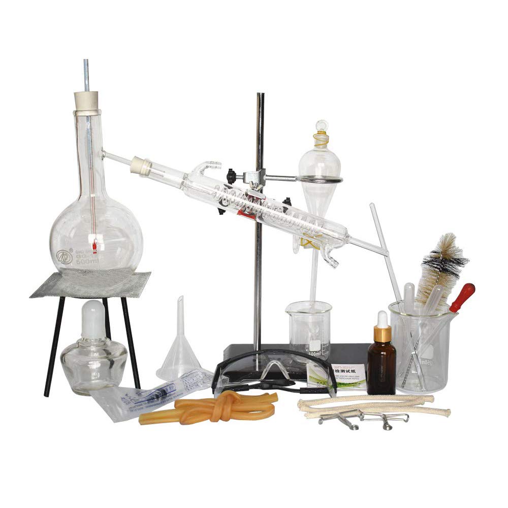 500ml Lab Essential Oil Distillation Apparatus Water Purifier Distiller
