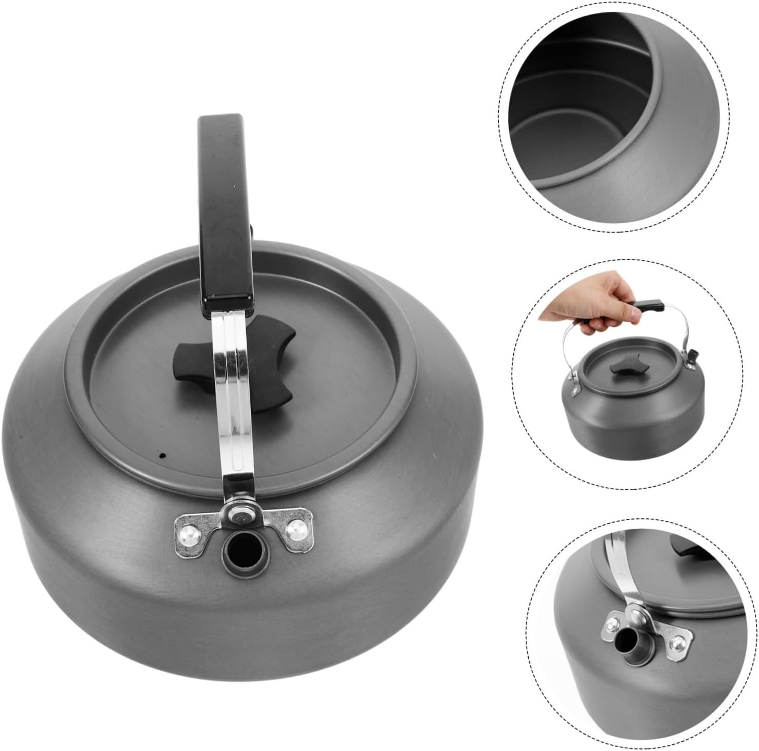 Outdoor Portable Camping Kettle Lightweight Tea Pot for Boiling Water for Hiking Fishing and Travel Use Capacity