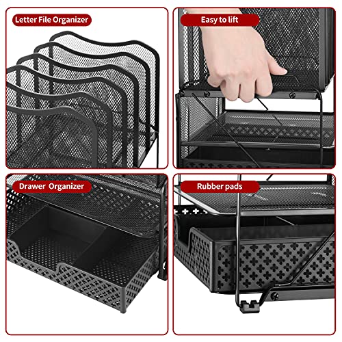 image for Simple Trending Mesh Desk File Organizer, Office Supplies Desktop Stor