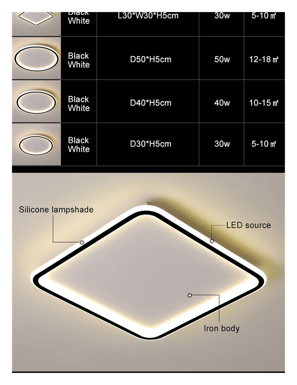 CUNTO Lampadario moderno a LED, plafoniere moderne a LED compatibili con soggiorno, camera da letto, telecomando + app Plafoniere a LED quadrate/rotonde, lampadario moderno a LED, luci da parete