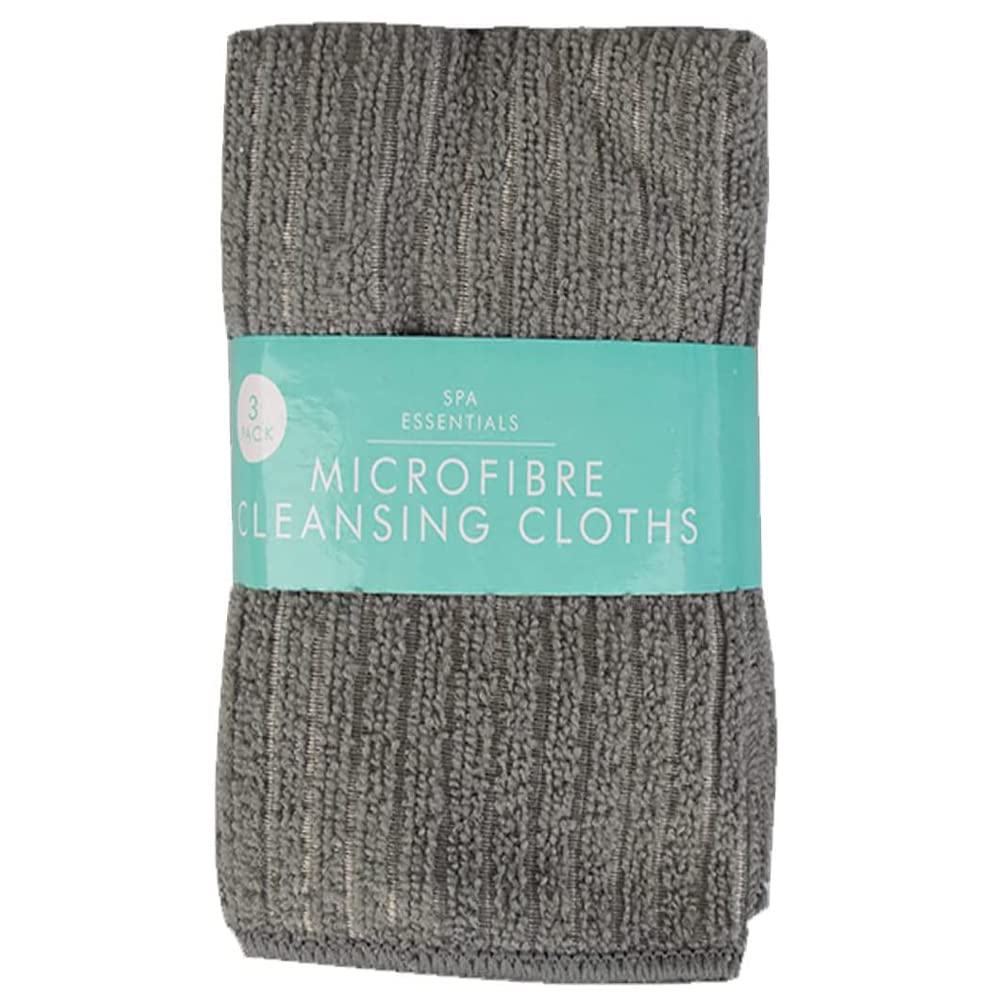 Zale Yardley Grey Face Towel, Pack Of 3, Microfiber Face Cleansing Cloth, Polyester Wash Cloth, Fast Drying, Extra Absorbent, 19" X10" Baby Bath Towels (Grey)