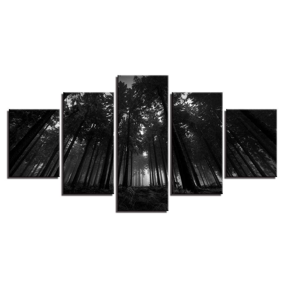 Toile murale rouge Woods Forest pour peinture moderne salon minimaliste