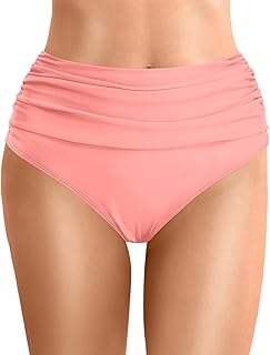 Bikini de talla grande para mujer, con cintura alta y efecto de barriga fruncido, cómodo y elegante traje de baño para playa o piscina, color negro