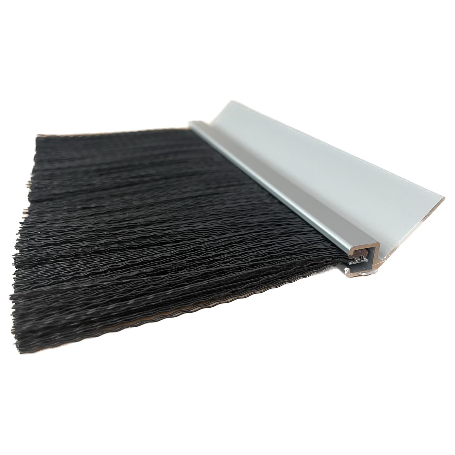 JaCor - Guarnizione a spazzola in nylon da 7,6 cm, resistente alle intemperie, guarnizione a spazzola da 7,6 cm x supporto da 2,5 cm x 2,4 m + spazzole lunghe 2,4 m (4,9 m totali)