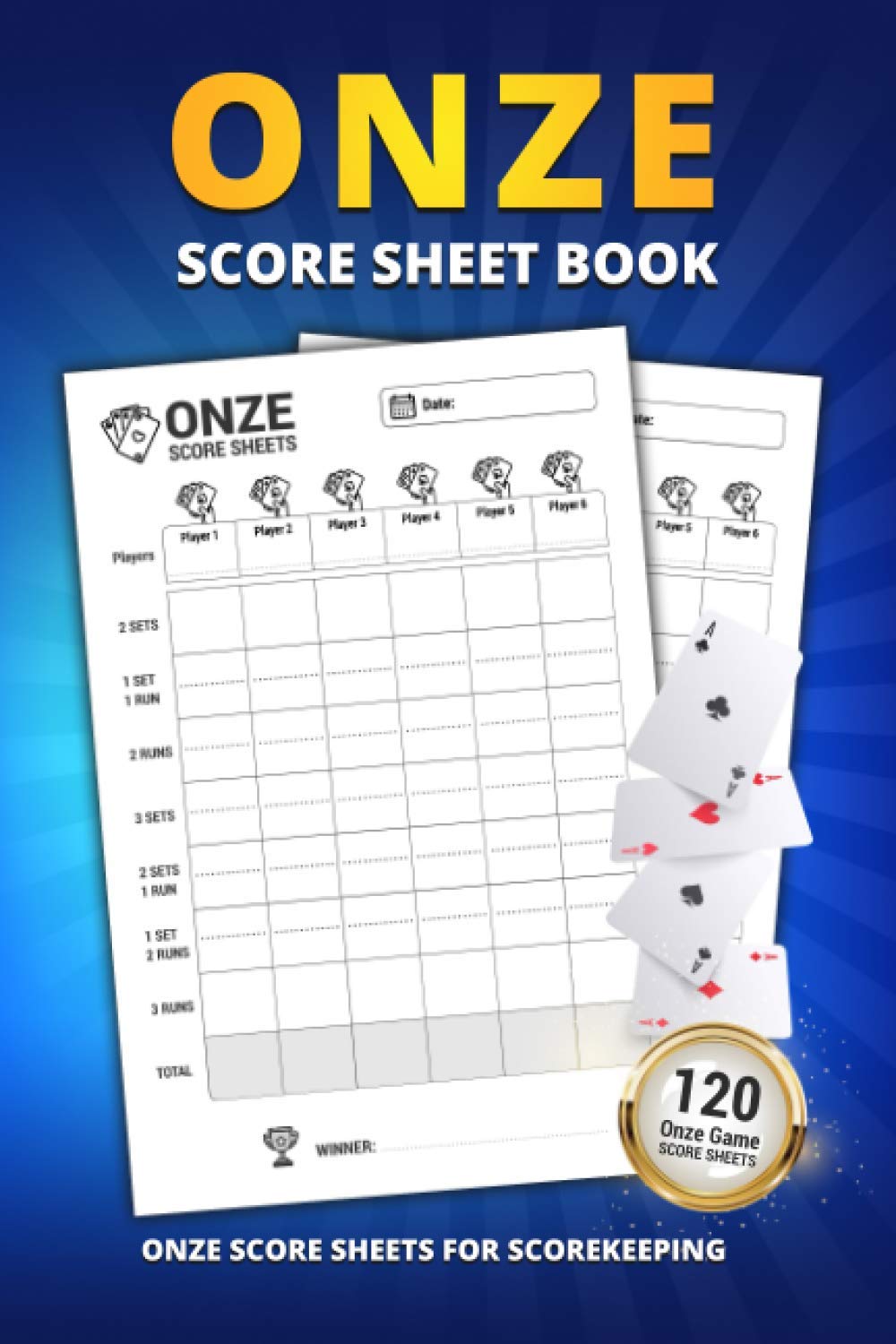 Onze Score Sheet Book: 120 Large Score Sheets For Scorekeeping | Elegant Onze Game Score Keeping Book