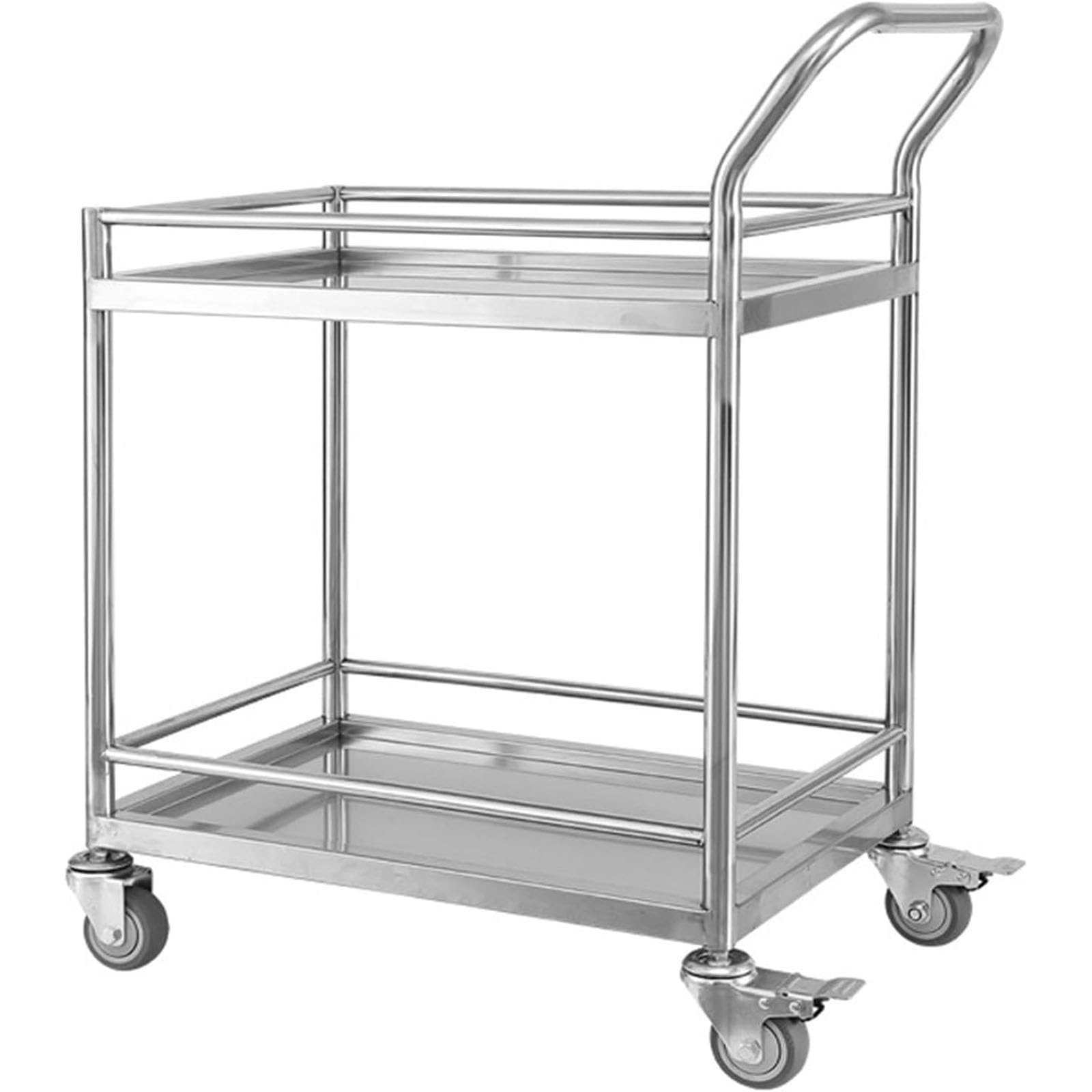 Carrello in Acciaio Inossidabile Carrello Multiuso in Acciaio Scaffale Carrello da Cucina Carrello da Trasporto per Cucina Commerciale Ristorante Hotel e Garage(45X45X85cm)