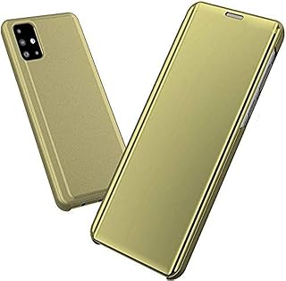 جراب حماية كلير فيو بدون سينسور لهاتف اوبو ايه 52 - 72 Oppo A52 - A72 - ذهبي البولي يوريثين الحراري أكريليك خامات متعددة